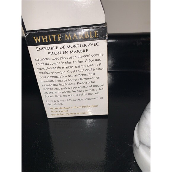 White Marble Mortar & Pestle Set 4”x4” with 5” Pestle – Heavy Duty Not Seasoned - Picture 6 of 6